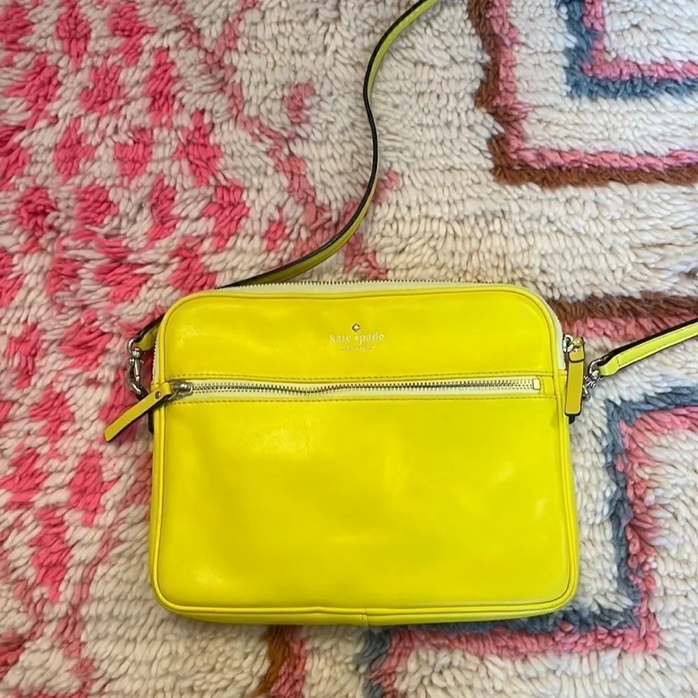Kate Spade large yellow leather crossbody